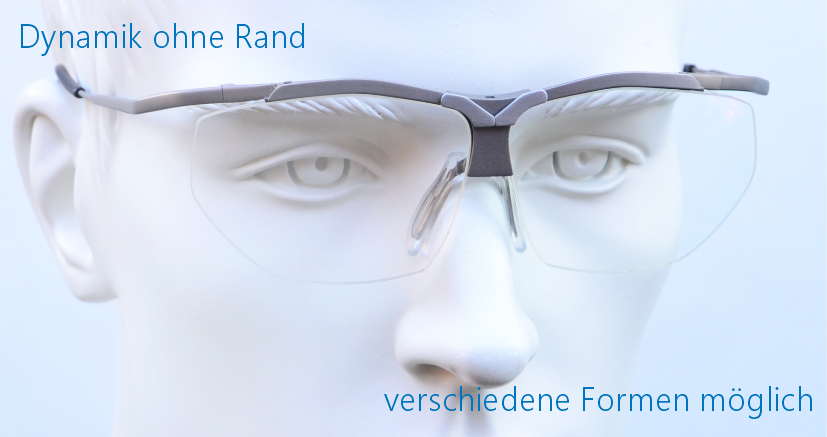 Dynamik auf weißem Kopf, Nylorvariante N3 - Titanbrille